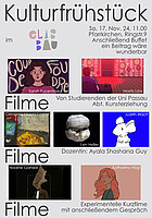 Logo KULTURFRÜHSTÜCK im Glasbau Experimentelle Kurzfilme von Studierenden d. Uni Passau