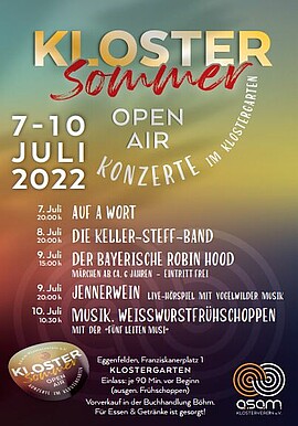 Banner "DIE KELLER-STEFF BAND" Klostersommer 2022 OpenAir