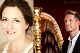 Banner Nuit fantastique. Musikalische Lesung mit Martina Gedeck und Harfenist Xavier de Maistre